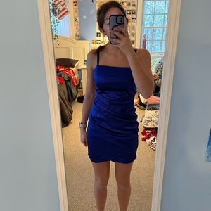 royal blue semi dress